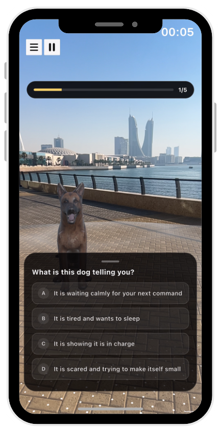 Body Language Quiz Screen 1